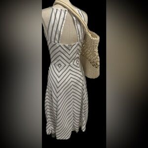 White House Black
Market Bias Stripe Fit-&-Flare
Halter Dress Size 4